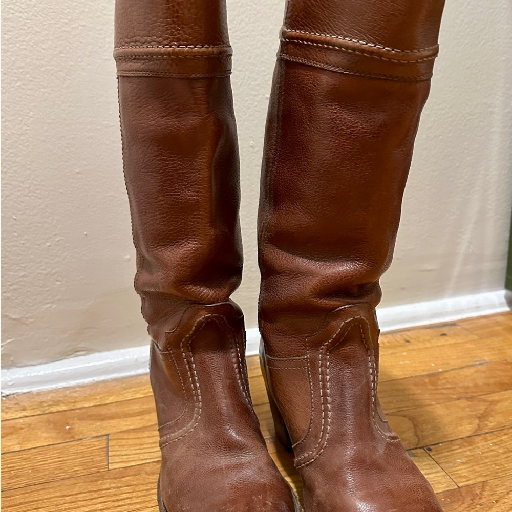Frye Brown Leather Knee-High Boots 8.5B